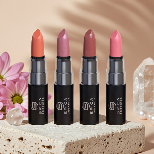 SPICA ORGANICS Saturated Crème Organic Lipsticks for weightless, enduring color and profound nourishment