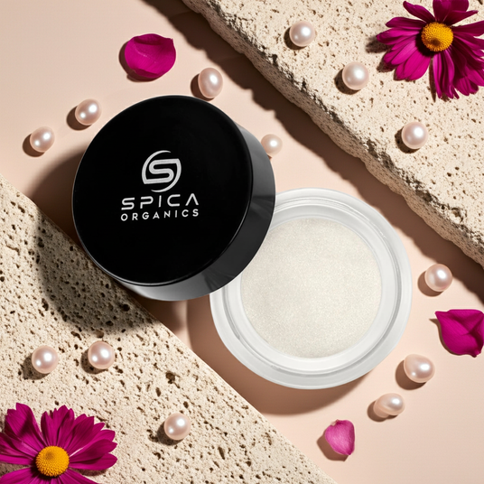 Spica Organics luxury organic cream highlighter with certified natural ingredients for seamless dewy finish