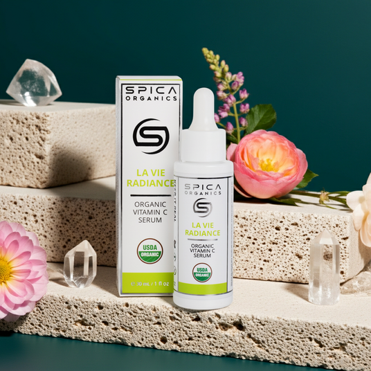 LA VIE RADIANCE Organic Vitamin C Serum Bottle - Amla Camu Camu Aloe Vera - Spica Organics