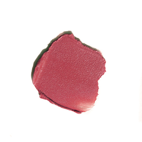 Pink lipstick swatch on a white background