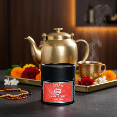 ORGANIC MASALA CHAI Loose Blend - Black Tea with Five Traditional Indian Spices - Spica Organics