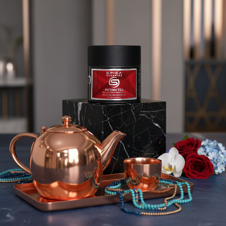 ORGANIC PU'ERH TEA Package - Premium Aged Fermented Dark Tea - Spica Organics